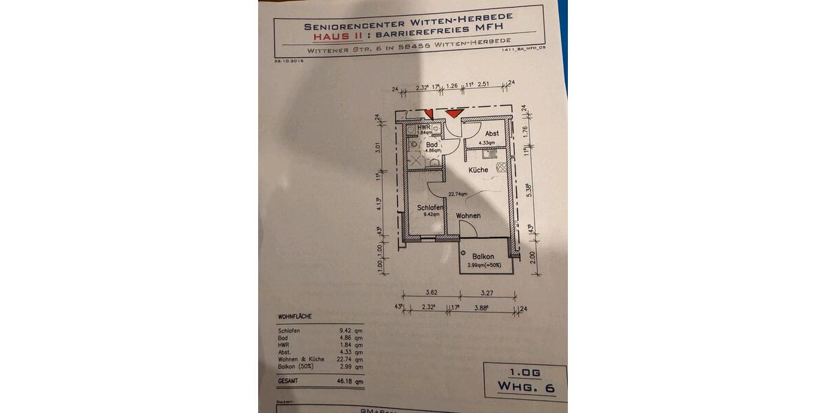 Terrassenwohnung Witten Herbede - 2 Zimmer, 46 m&sup2;, 150.000&euro; | Angebot:27000202