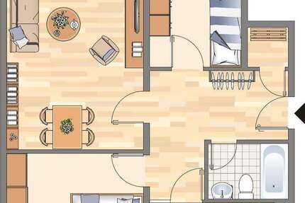 Wohnung zum Mieten in Dortmund 345,18 € 72.87 m²