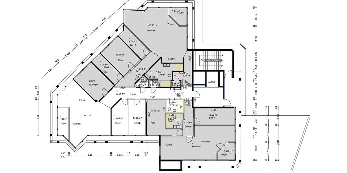 Etagenwohnung Dortmund Innenstadt West - 4.5 Zimmer, 128 m&sup2;, 1.400&euro; | Angebot:26439200