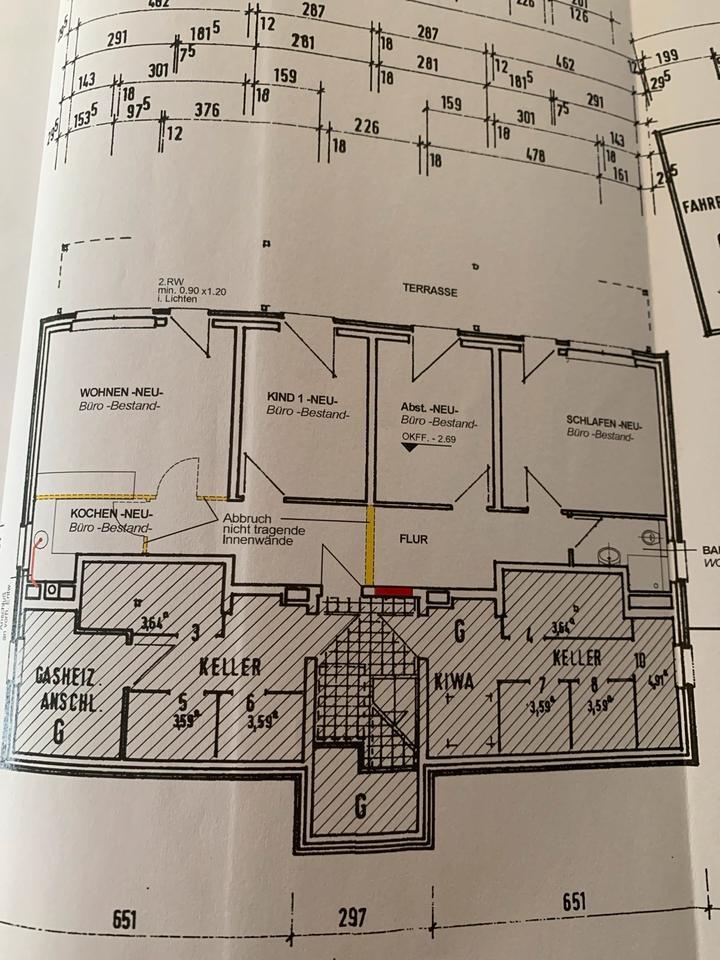 Terrassenwohnung mit einem KinderZimmer und Wohnküche