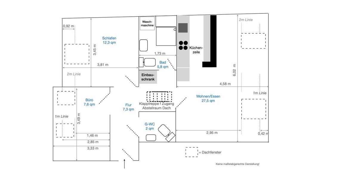 Dachgeschoßwohnung Wuppertal Barmen - 2.5 Zimmer, 63 m&sup2;, 123.900&euro; | Angebot:27119579