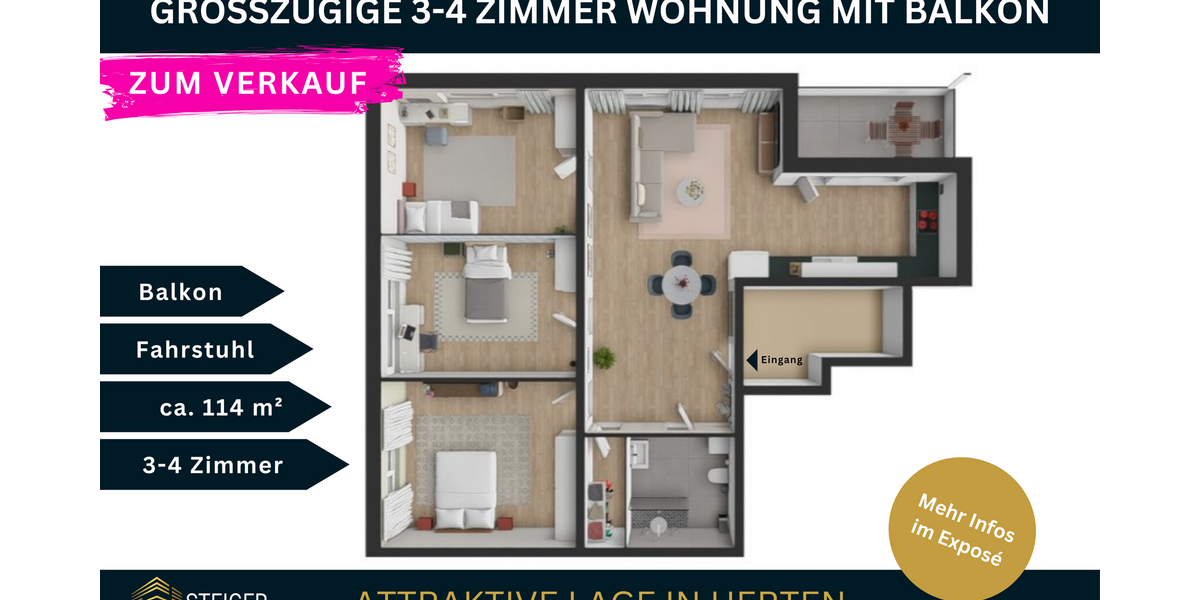 Wohnung zum Kaufen in Herten 189.000 € 114.28 m² 4 zimmer
