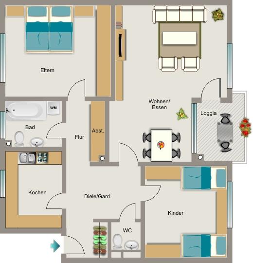 Wohnfühlen bei VIVAWEST 3.5 zimmer