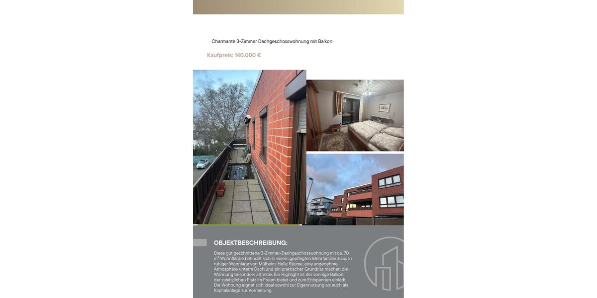 Charmante 3-Zimmer Dachgeschosswohnung mit Balkon 3 zimmer