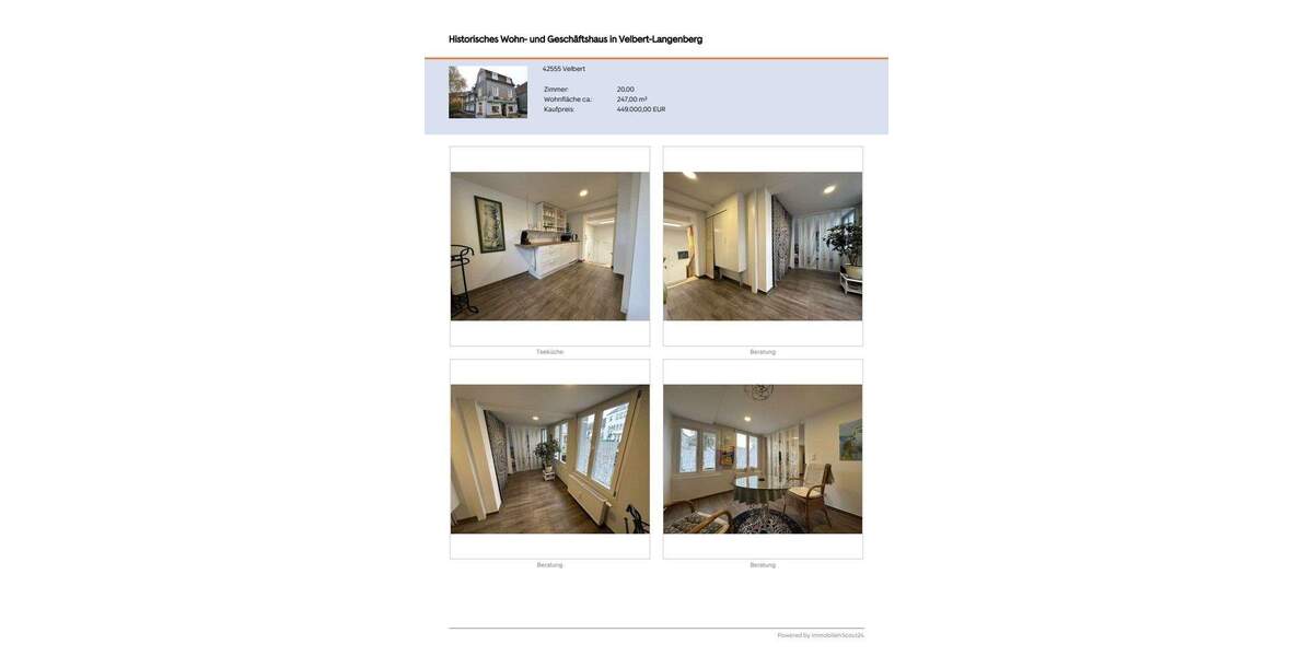 Historisches Wohn- und Geschäftshaus in Velbert-Langenberg 2 zimmer