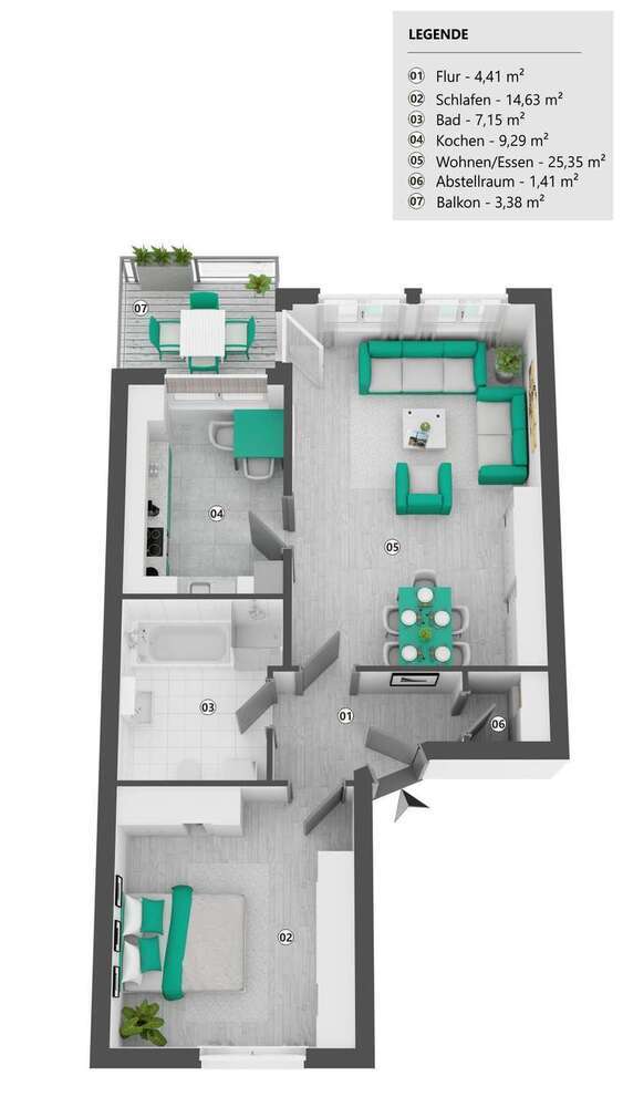 Wohnung zum Kaufen in Herne 129.000 € 65 m²