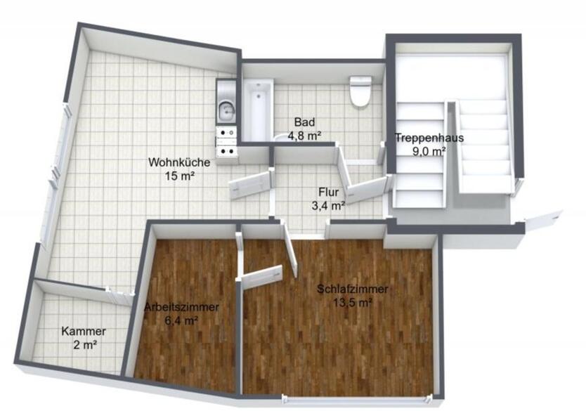 50qm² DG - Wohnung in Essen Rüttenscheid zimmer