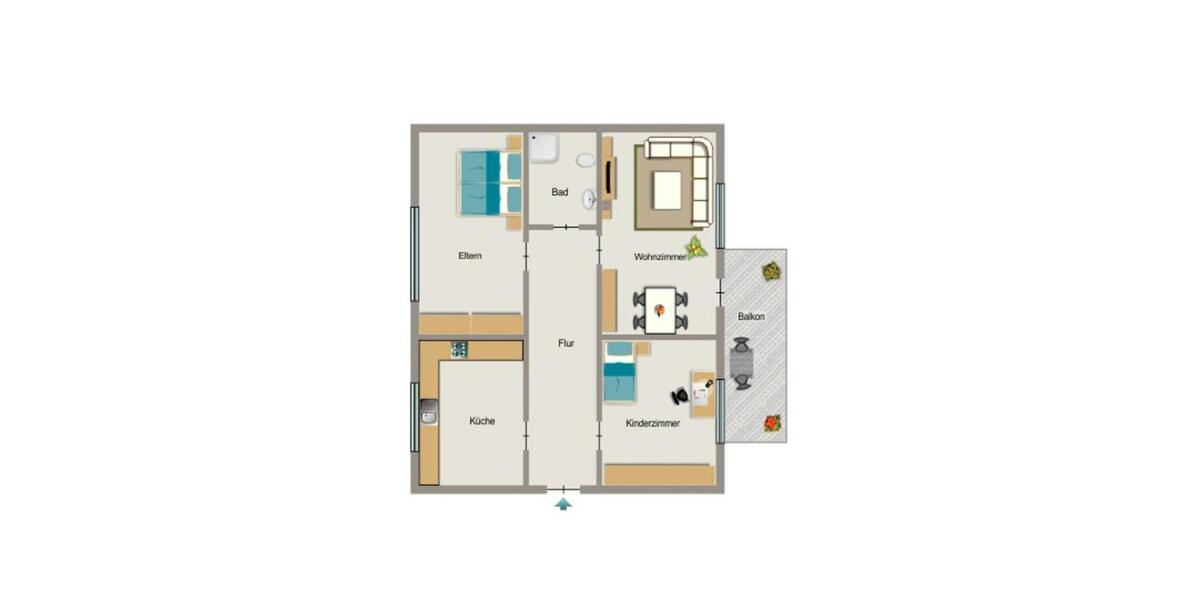 Etagenwohnung Oberhausen Biefang - 3.5 Zimmer, 70 m&sup2;, 706&euro; | Angebot:26554671