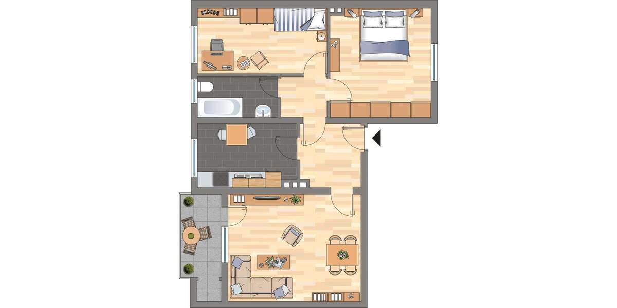 Etagenwohnung Dortmund Brackel - 3 Zimmer, 66 m&sup2;, 560&euro; | Angebot:27250800