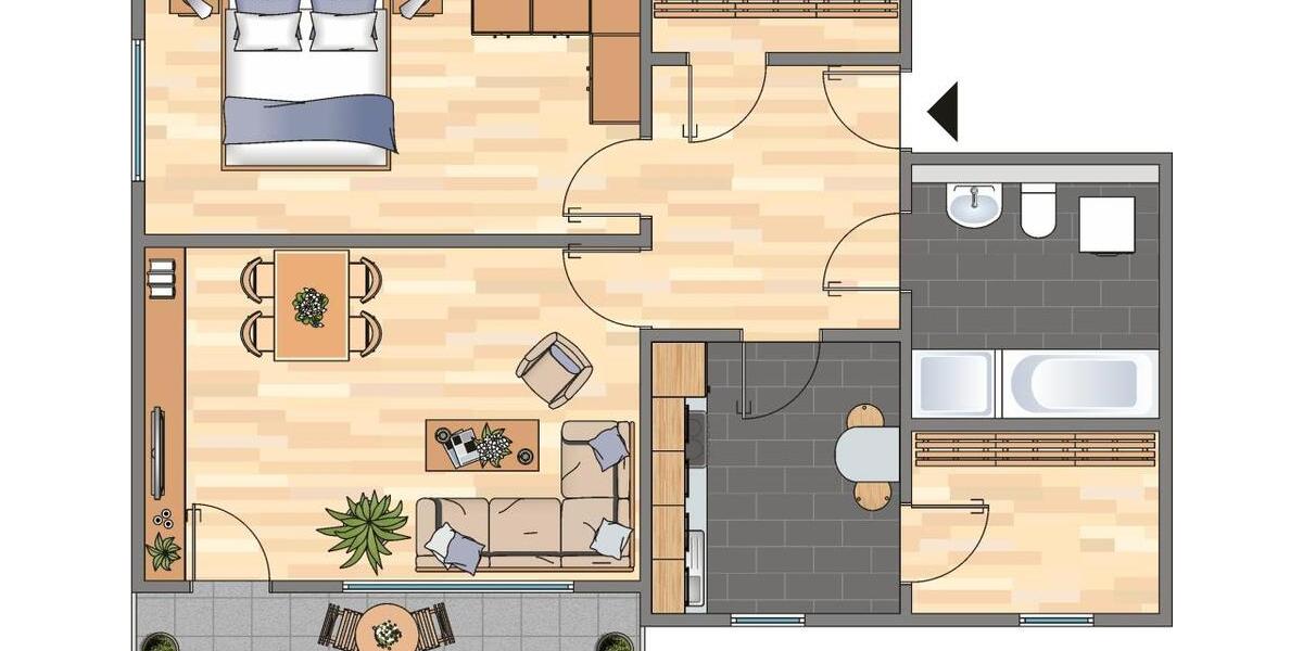 Etagenwohnung Velbert Velbert-Mitte - 2 Zimmer, 63 m&sup2;, 479&euro; | Angebot:26008867
