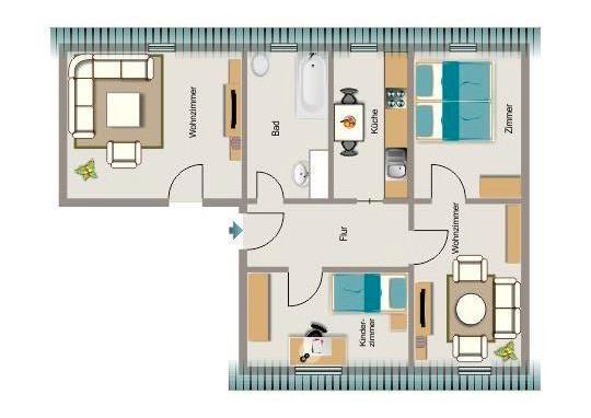 Dachgeschoßwohnung Bottrop Batenbrock - 3.5 Zimmer, 64 m&sup2;, 496&euro; | Angebot:26528547