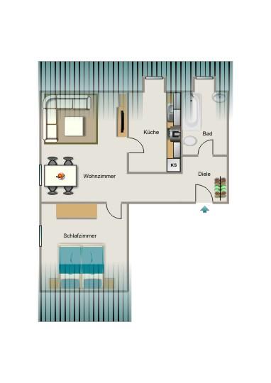 Dachgeschoßwohnung Bottrop Batenbrock - 1.5 Zimmer, 33 m&sup2;, 281&euro; | Angebot:26527108