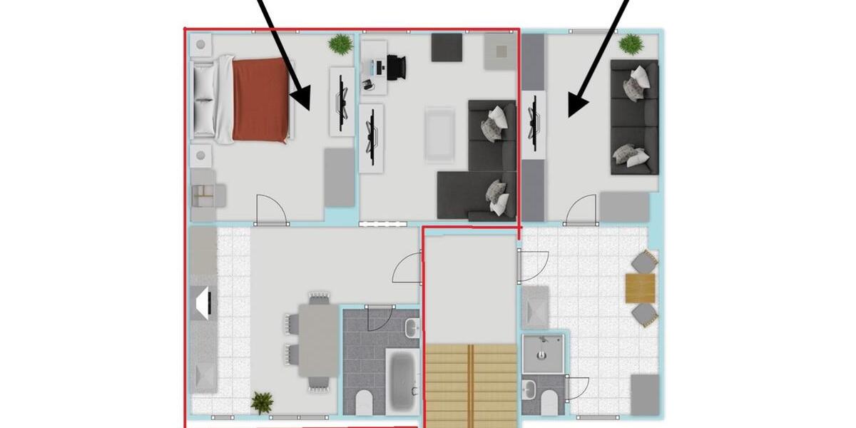 Etagenwohnung Essen Stadtbezirk II - 2 Zimmer, 55 m&sup2;, 950&euro; | Angebot:25413189