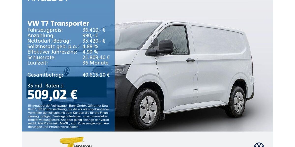 VW T7 Transporter 6.000 km 34.880 &euro; Bochum 44892