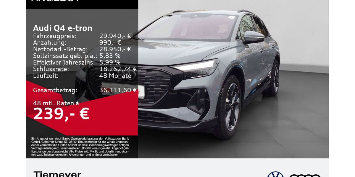 Audi Q4 e-tron 29.305 km 27.440 &euro; Gelsenkirchen 45894