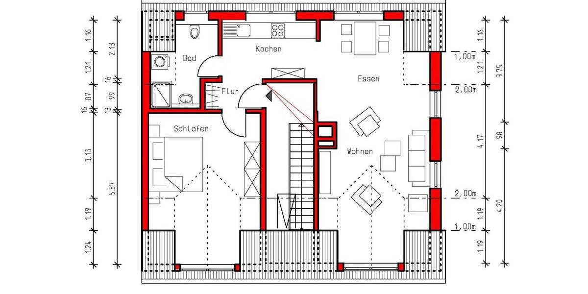 Dachgeschoßwohnung Witten Annen - 2 Zimmer, 67 m&sup2;, 668&euro; | Angebot:23766610