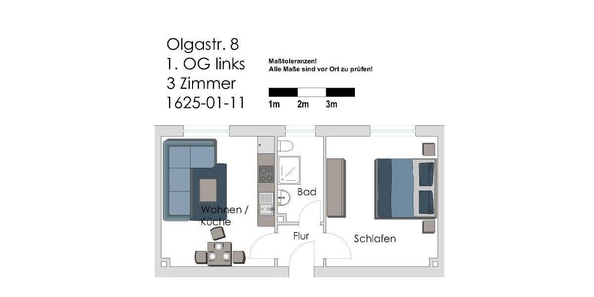 Etagenwohnung Gelsenkirchen Bulmke-Hüllen - 2 Zimmer, 44 m&sup2;, 267&euro; | Angebot:26675124