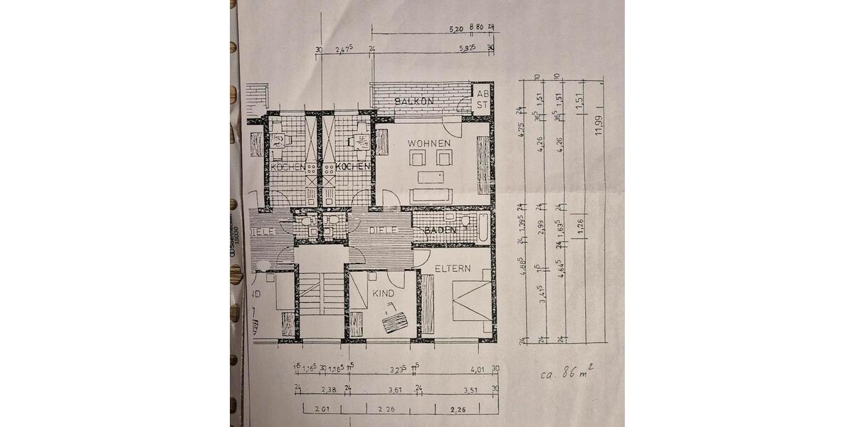 Etagenwohnung Bochum Günnigfeld - 3.5 Zimmer, 86 m&sup2;, 155.000&euro; | Angebot:24790879