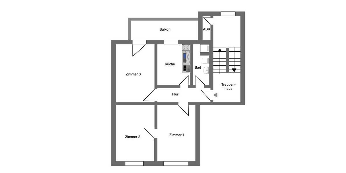 Etagenwohnung Bochum Hordel - 3 Zimmer, 79 m&sup2;, 205.000&euro; | Angebot:26751560