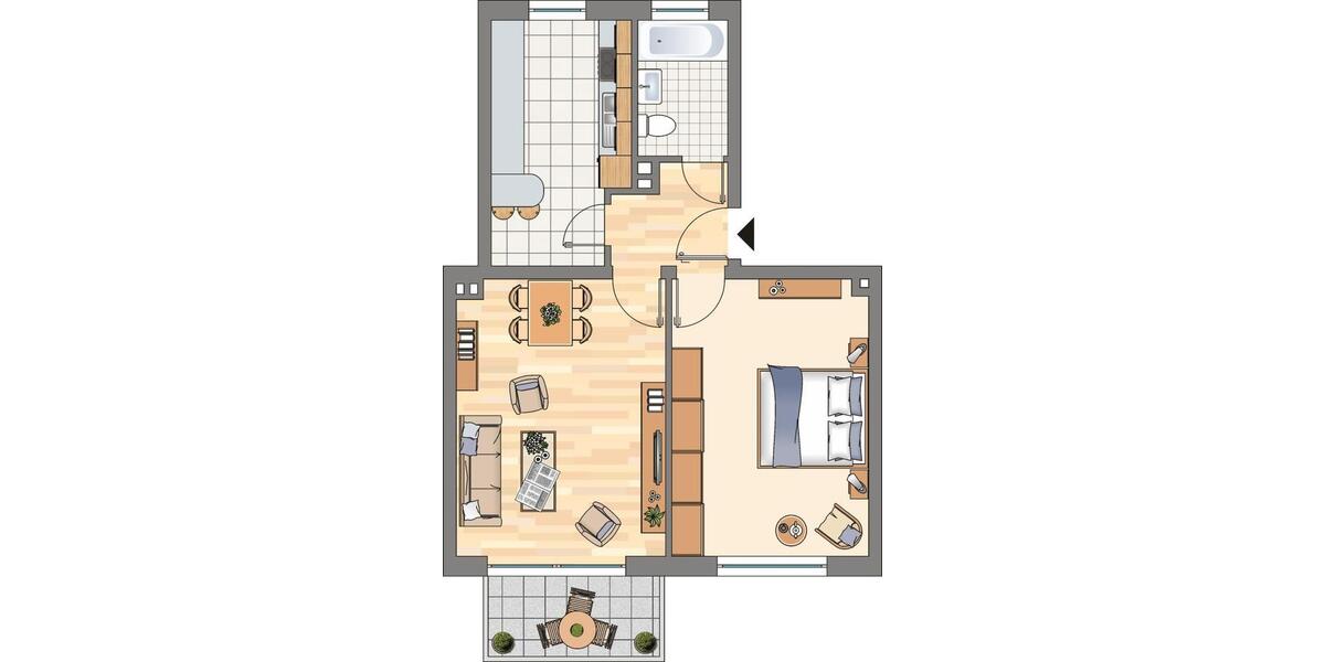 Etagenwohnung Castrop-Rauxel Bladenhorst - 2.5 Zimmer, 60 m&sup2;, 479&euro; | Angebot:26447332