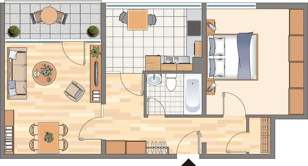 Etagenwohnung Dortmund Hörde - 2 Zimmer, 63 m&sup2;, 331&euro; | Angebot:26458151