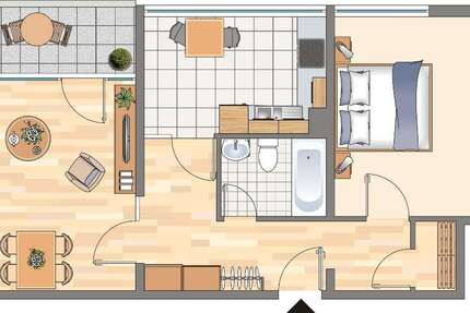 Wohnung Dortmund Hörde - 2 Zimmer, 63 m&sup2;, 331&euro; | Angebot:26458151