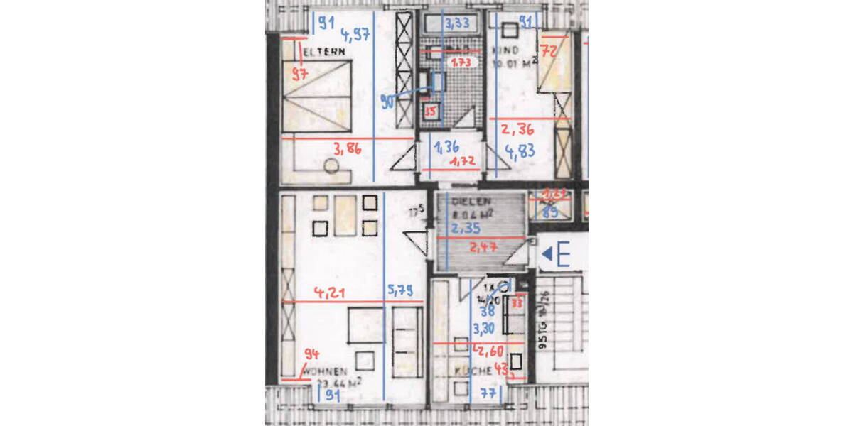 Etagenwohnung Essen Dellwig - 3 Zimmer, 75 m&sup2;, 618&euro; | Angebot:26657371