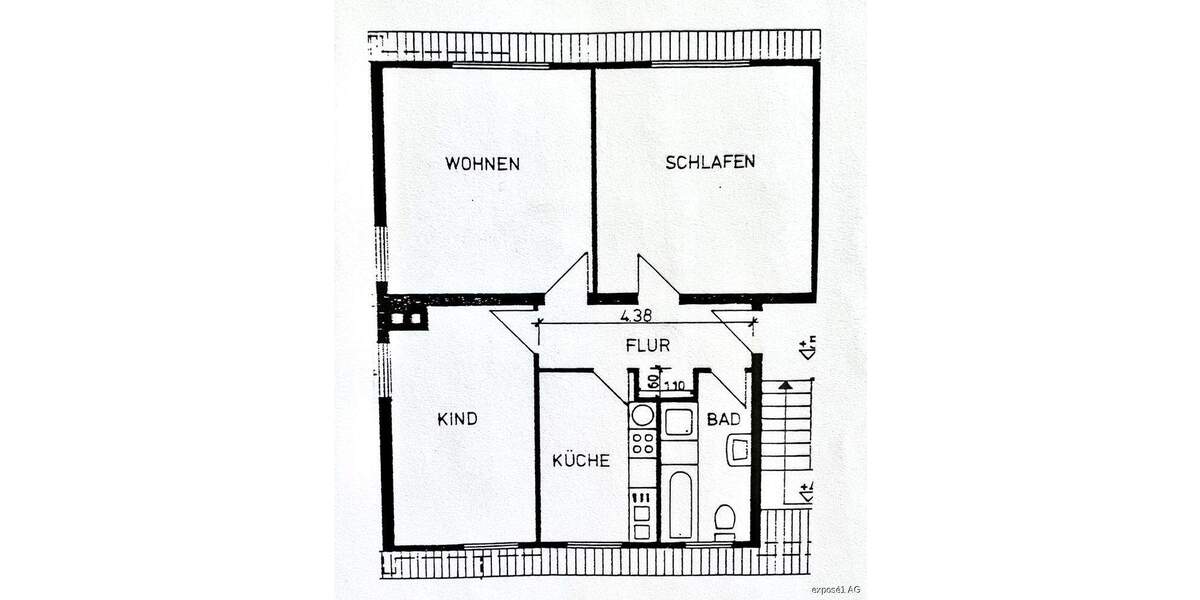 Etagenwohnung Hagen Eilpe - 3 Zimmer, 74 m&sup2;, 520&euro; | Angebot:25675685
