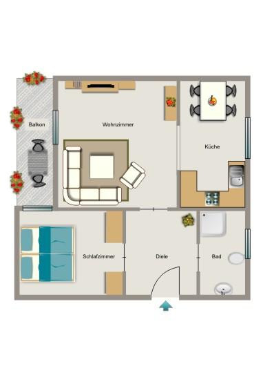Etagenwohnung Dortmund Gartenstadt - 2.5 Zimmer, 45 m&sup2;, 474&euro; | Angebot:26418631