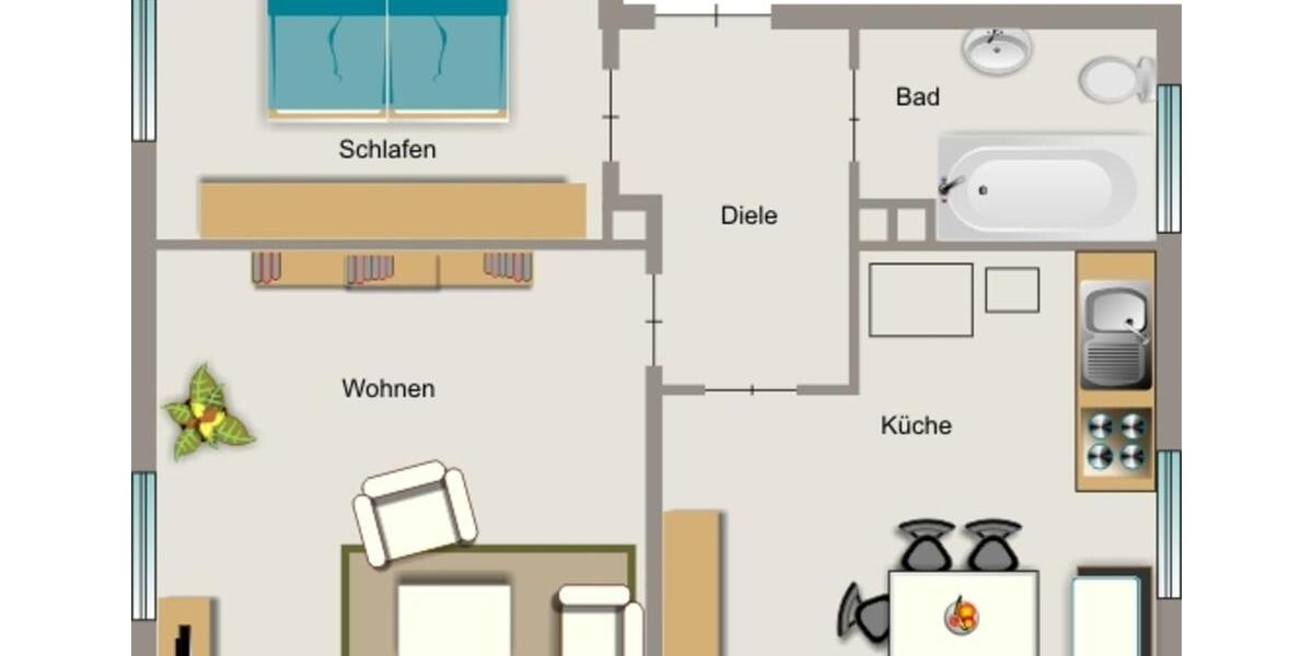 Erdgeschoßwohnung Lünen Brambauer - 2.5 Zimmer, 54 m&sup2;, 453&euro; | Angebot:26318033