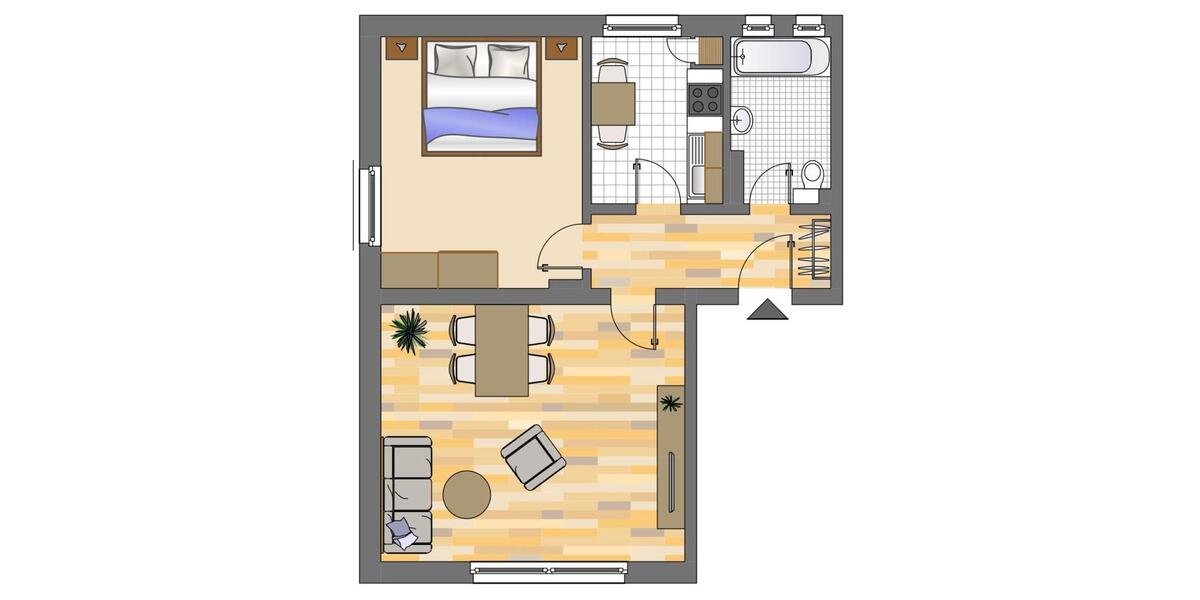 Erdgeschoßwohnung Hagen Hagen-Nord - 3 Zimmer, 52 m&sup2;, 389&euro; | Angebot:25146299
