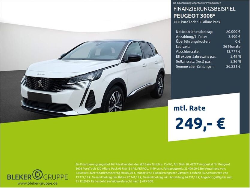 Peugeot 3008 10.555 km 23.490 € Dortmund 44263