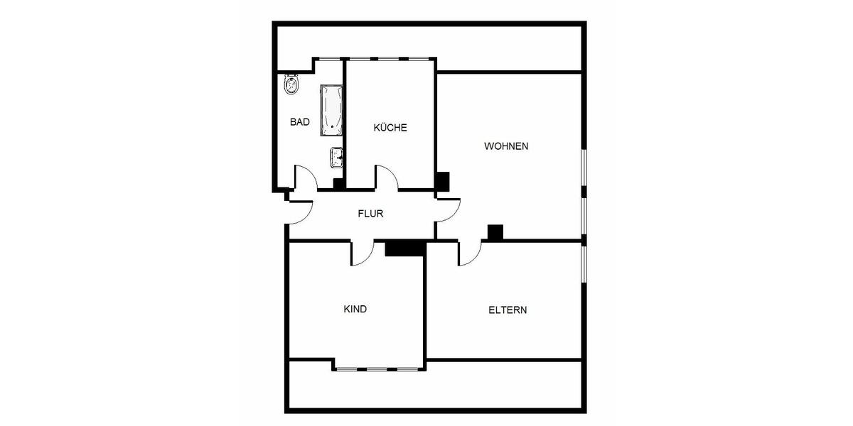 Dachgeschoßwohnung Gelsenkirchen Gelsenkirchen-Nord - 3 Zimmer, 60 m&sup2;, 419&euro; | Angebot:26422042