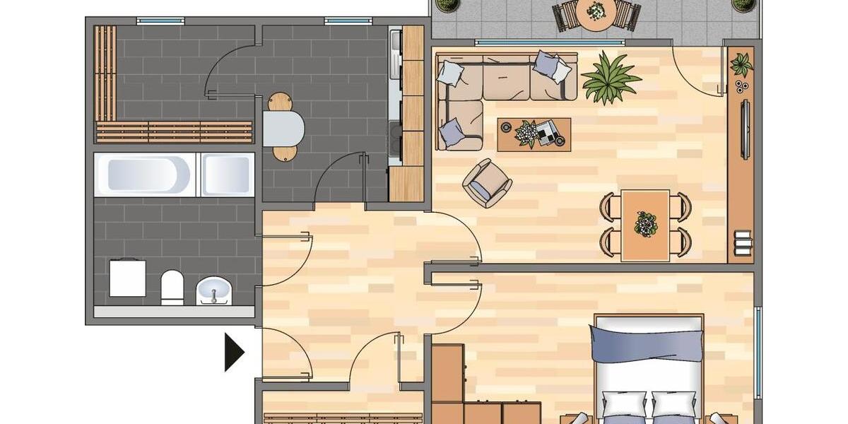 Etagenwohnung Velbert Velbert-Mitte - 2 Zimmer, 63 m&sup2;, 479&euro; | Angebot:25644835