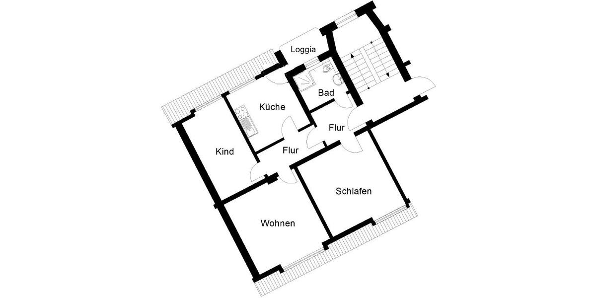 Etagenwohnung Herne Eickel - 3.5 Zimmer, 67 m&sup2;, 449&euro; | Angebot:25743429