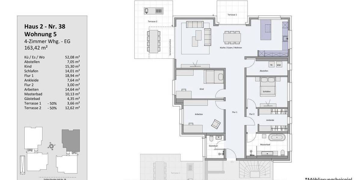 Etagenwohnung Essen / Bredeney Bredeney - 4 Zimmer, 163 m&sup2;, 3.105&euro; | Angebot:25926824