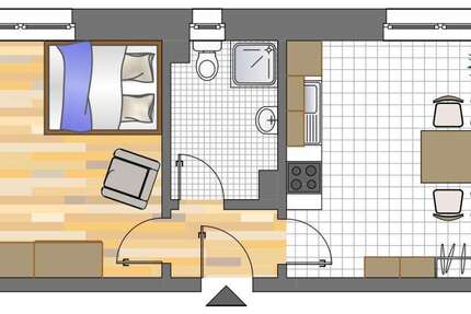 Wohnung Dortmund Innenstadt Ost - 1 Zimmer, 34 m&sup2;, 131&euro; | Angebot:25818542