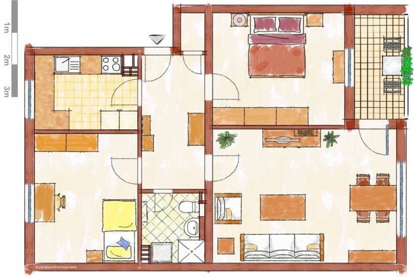 Renovierte Drei-Zimmer-Wohnung in Wuppertal-Uellendahl