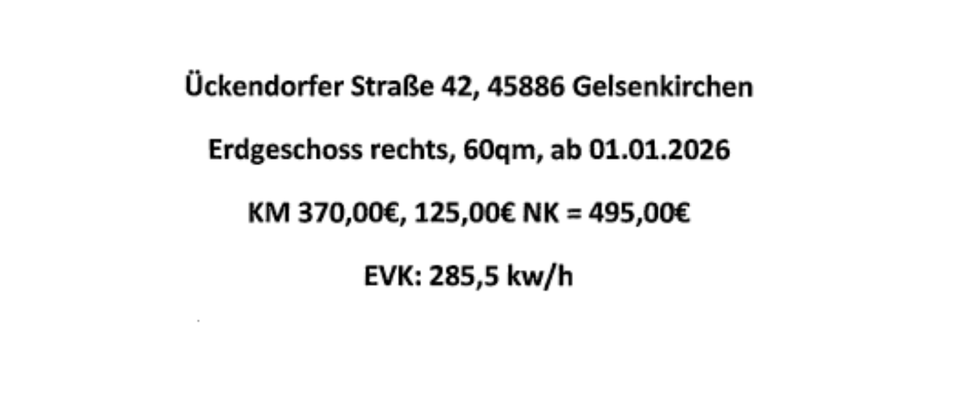Wohnung zu vermieten Ückendorfer Str. in Gelsenkirchen-Ückendorf 3 zimmer