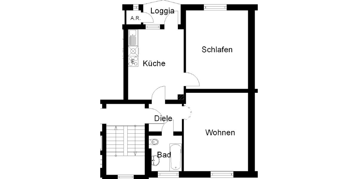 Etagenwohnung Herne Wanne-Bickern - 2.5 Zimmer, 60 m&sup2;, 402&euro; | Angebot:25751930