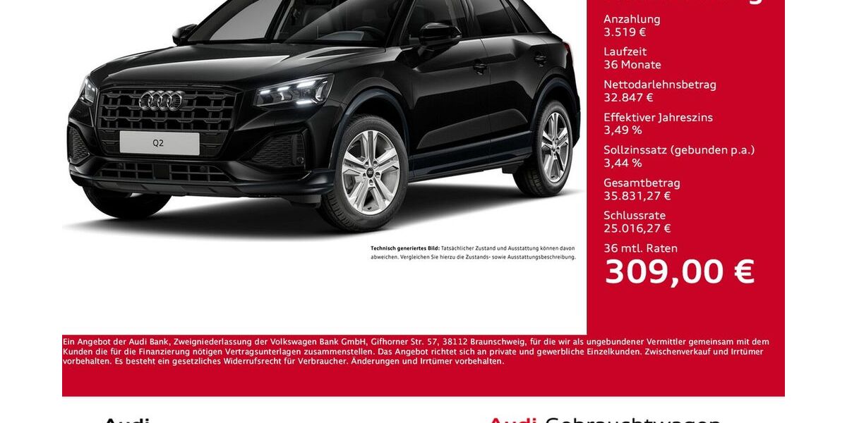 Audi Q2 10.367 km 36.366 &euro; Dortmund 44143