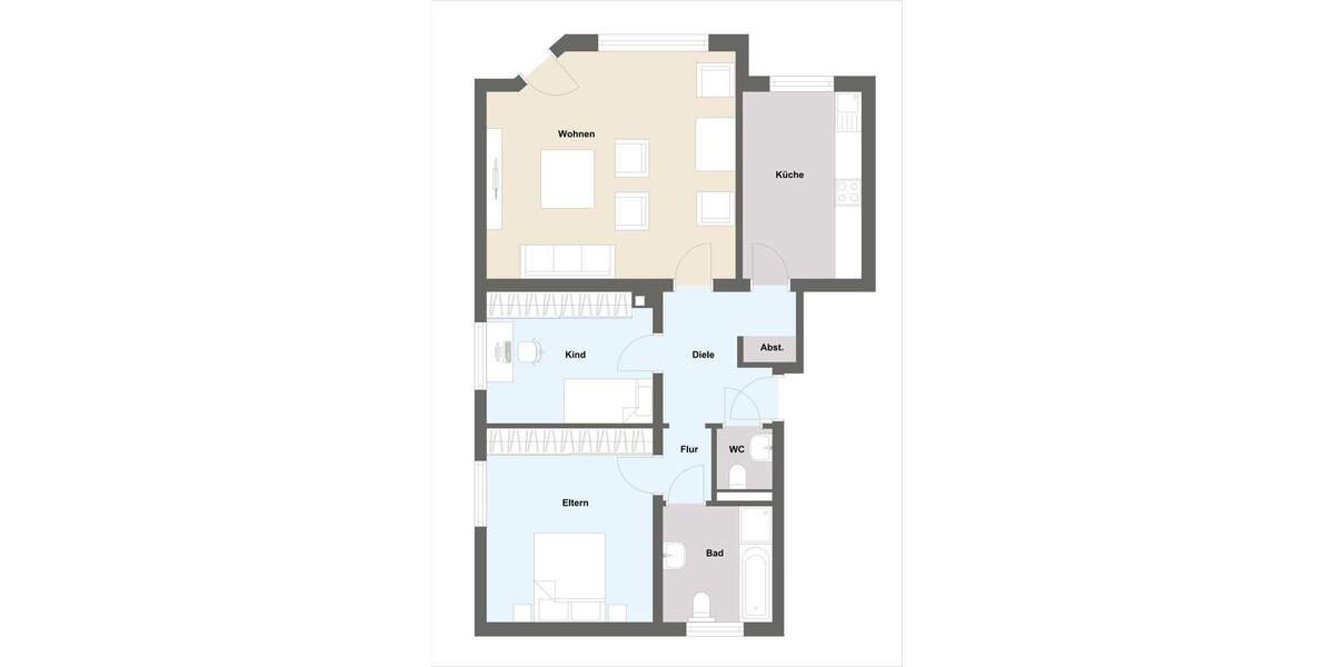 Etagenwohnung Velbert Neviges - 3 Zimmer, 90 m&sup2;, 229.000&euro; | Angebot:25705748