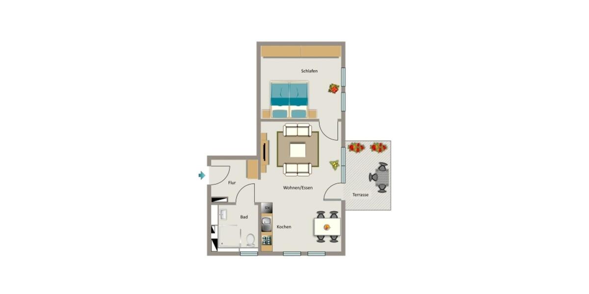 Erdgeschoßwohnung Dortmund Hörde - 2.5 Zimmer, 61 m&sup2;, 402&euro; | Angebot:26459002