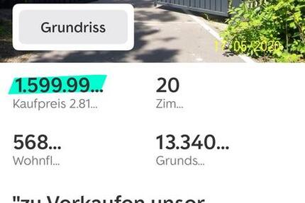 Platz genug mit 13500 m2 und 7500.-€ Mieteinnahmen 20 zimmer