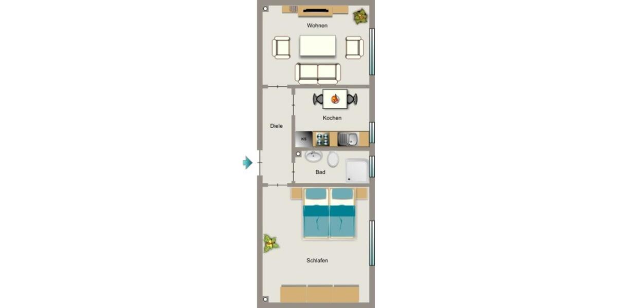 Erdgeschoßwohnung Lünen Alstedde - 2.5 Zimmer, 40 m&sup2;, 367&euro; | Angebot:25640735