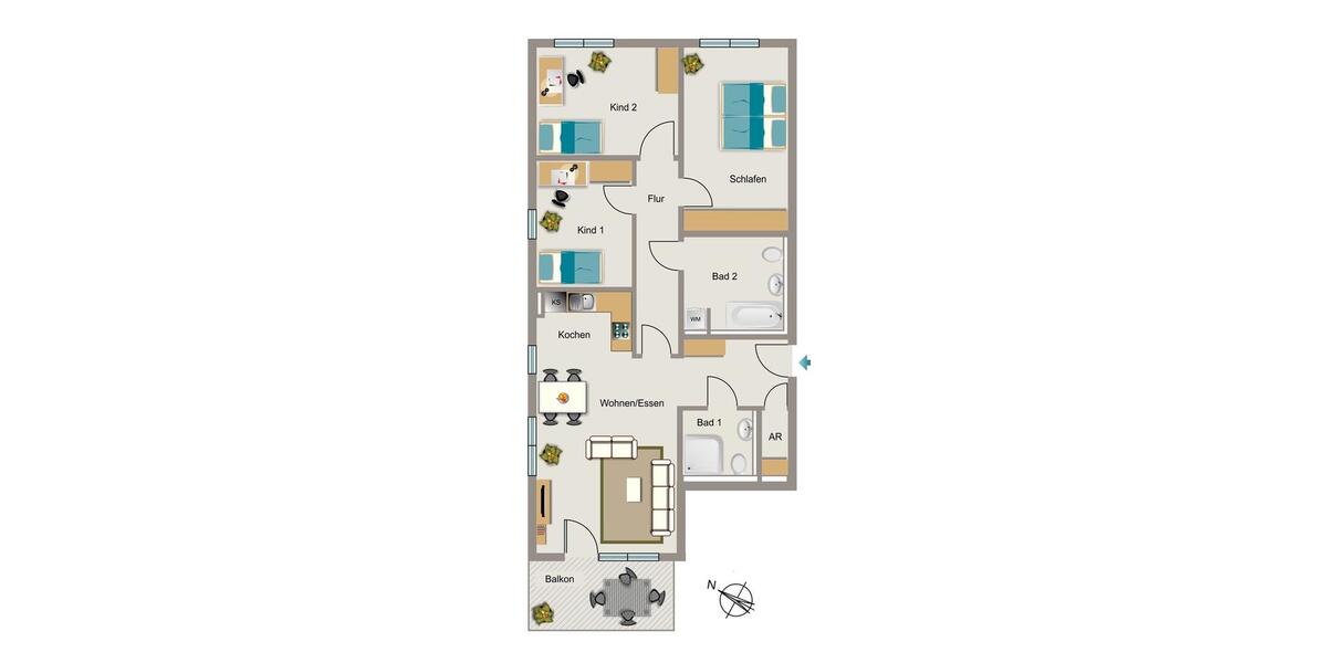 Bezugsfertige Wohnung - Einfach Möbel rein und Füße hoch! 4 zimmer