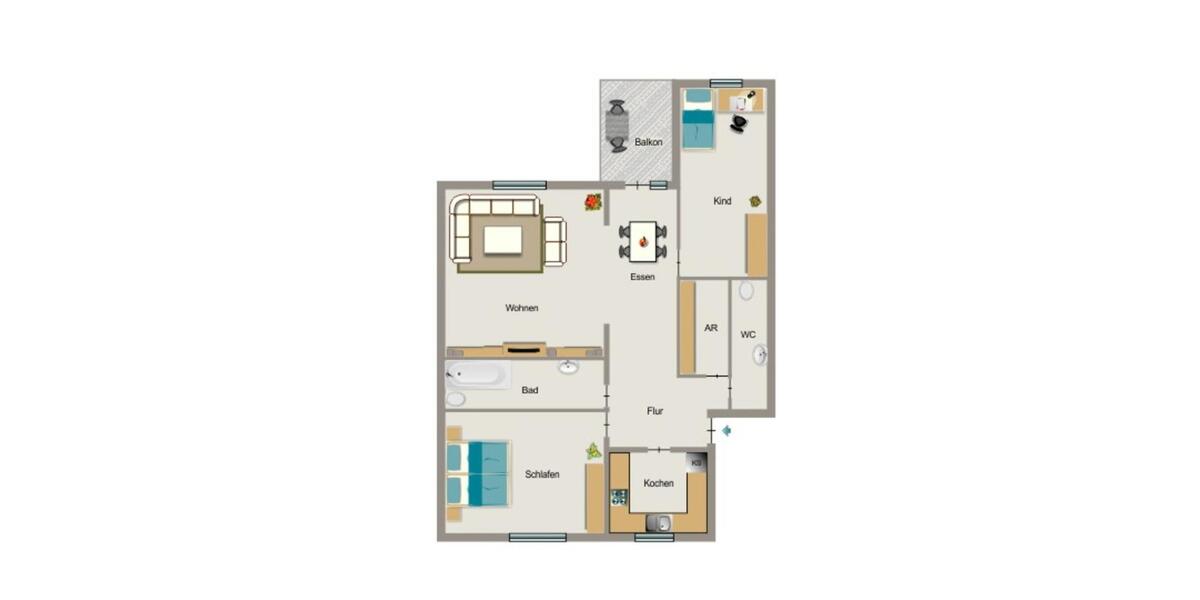 Etagenwohnung Oberhausen Biefang - 3.5 Zimmer, 80 m&sup2;, 424&euro; | Angebot:26687142