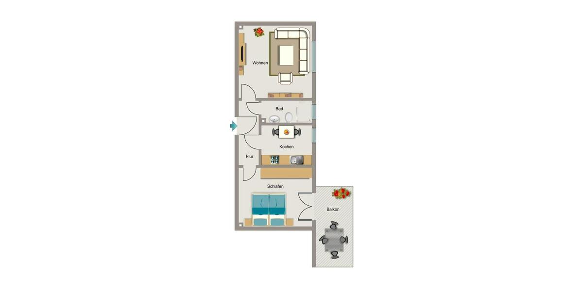 Erdgeschoßwohnung Lünen Alstedde - 2.5 Zimmer, 44 m&sup2;, 423&euro; | Angebot:26389102