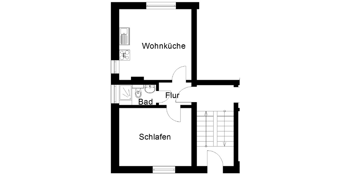 Citynah & gemütlich: 1,5-Zimmer-Wohnung im Erdgeschoss 1.5 zimmer