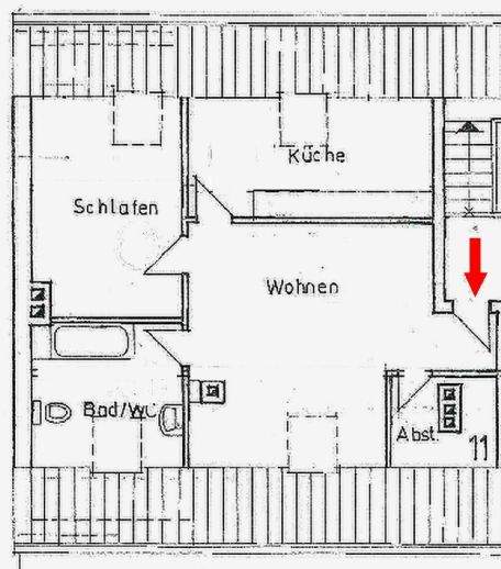 Modernes, helles sowie gemütliches Dachgeschoss mit 2 Zimmern, Küche, Diele, Bad mit Fenster